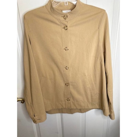 J. Jill Jackets & Blazers - J. Jill Light Weight Jacket Sz Small Tan Rayon Cotton Spandex